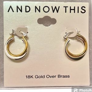 NWT And Now This gold/silver plated over brass earrings